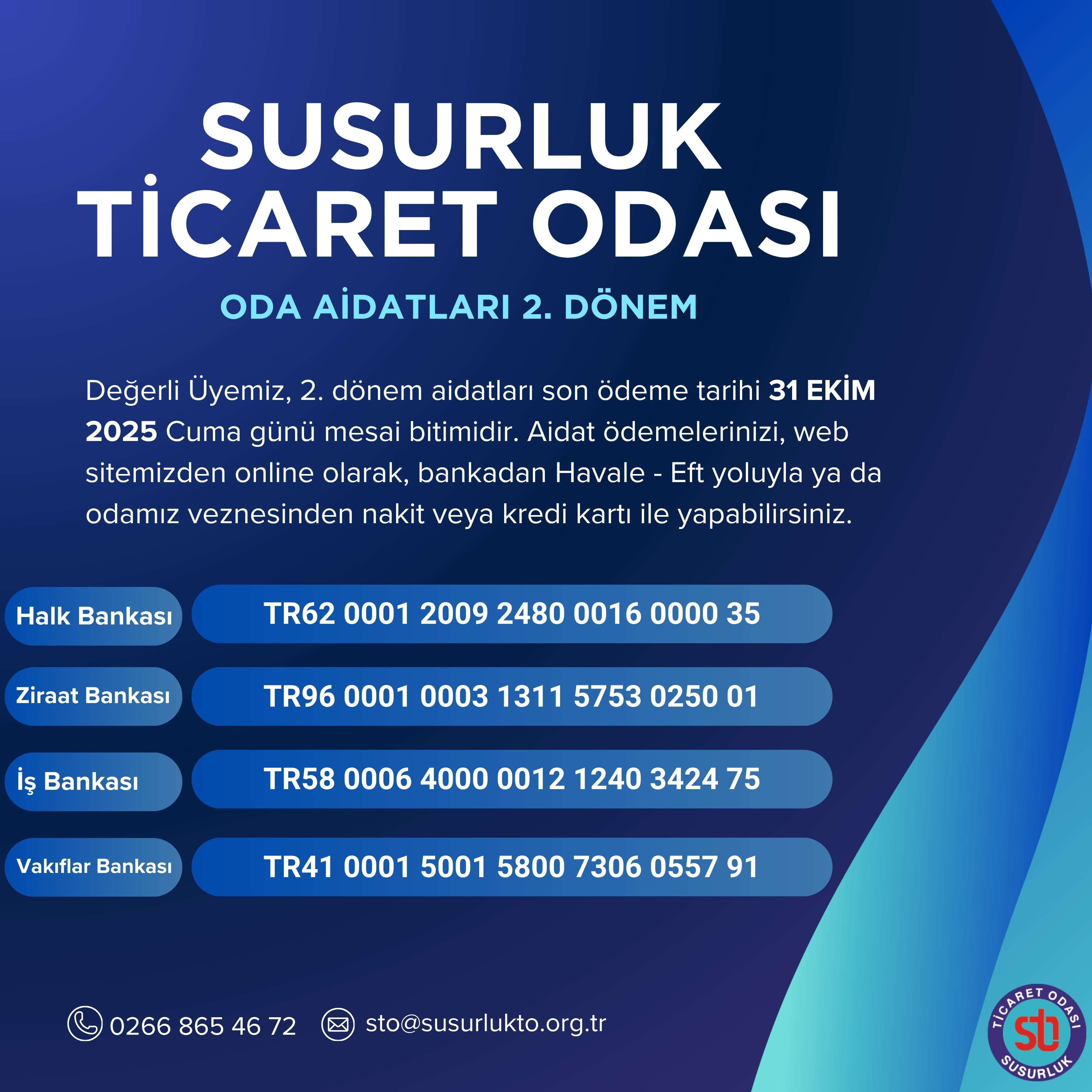 ODA AİDATLARI 2. DÖNEM